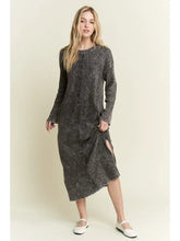 Load image into Gallery viewer, J. Her - Mineral Wash Crew Neck Melange Sweater Dress
