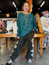 Load image into Gallery viewer, I Love Linen - Green Stripe Tiger Harem Pants
