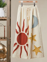 Load image into Gallery viewer, HCB - Sun Moon Star Patch Wide Pants CREAM
