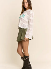 Load image into Gallery viewer, Davi &amp; Dani - Pearl Stone Beach Lettering Crochet Sweater Top
