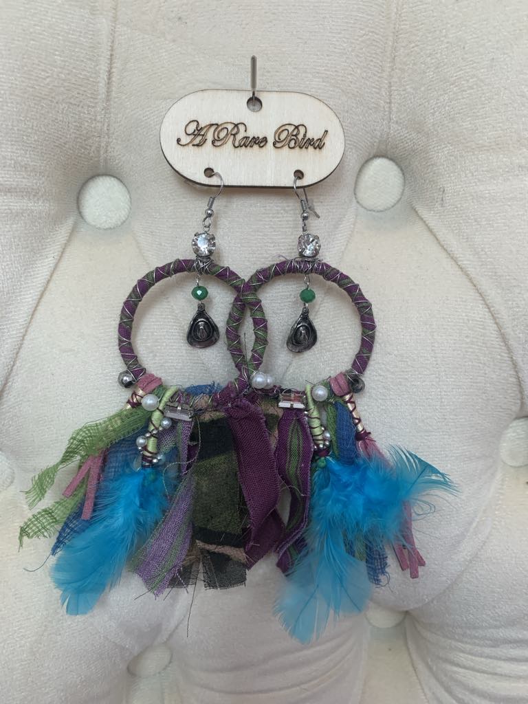 A Rare Bird Dream Catcher Earrings