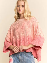 Load image into Gallery viewer, Davi &amp; Dani - Davi &amp; Dani - Long Sleeve Sweater Cable Knit Pattern Coral
