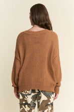 Load image into Gallery viewer, J.nna - Lace Trim V Neck Sweater Top
