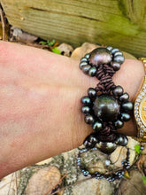 Load image into Gallery viewer, HC - Sunflower Bracelet Black Pearls
