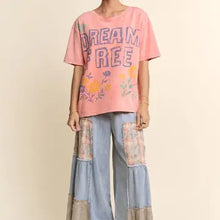 Load image into Gallery viewer, Davi &amp; Dani - Dream Free Floral Graphic Mineral Wash Top
