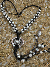 Load image into Gallery viewer, HC - Double Strands Sunflower Silver Pearls Necklace
