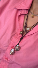 Load image into Gallery viewer, HC - 2 Big Balls Trop Gold Green Silver Pearls  Necklace ( 50mm) Supper Rare
