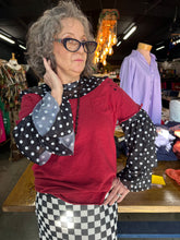 Load image into Gallery viewer, Turquoise Haven - Black/White Dots Mesh Ruffle Top
