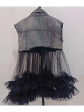 Load image into Gallery viewer, HC - Denim Tulle Vest with Sequins
