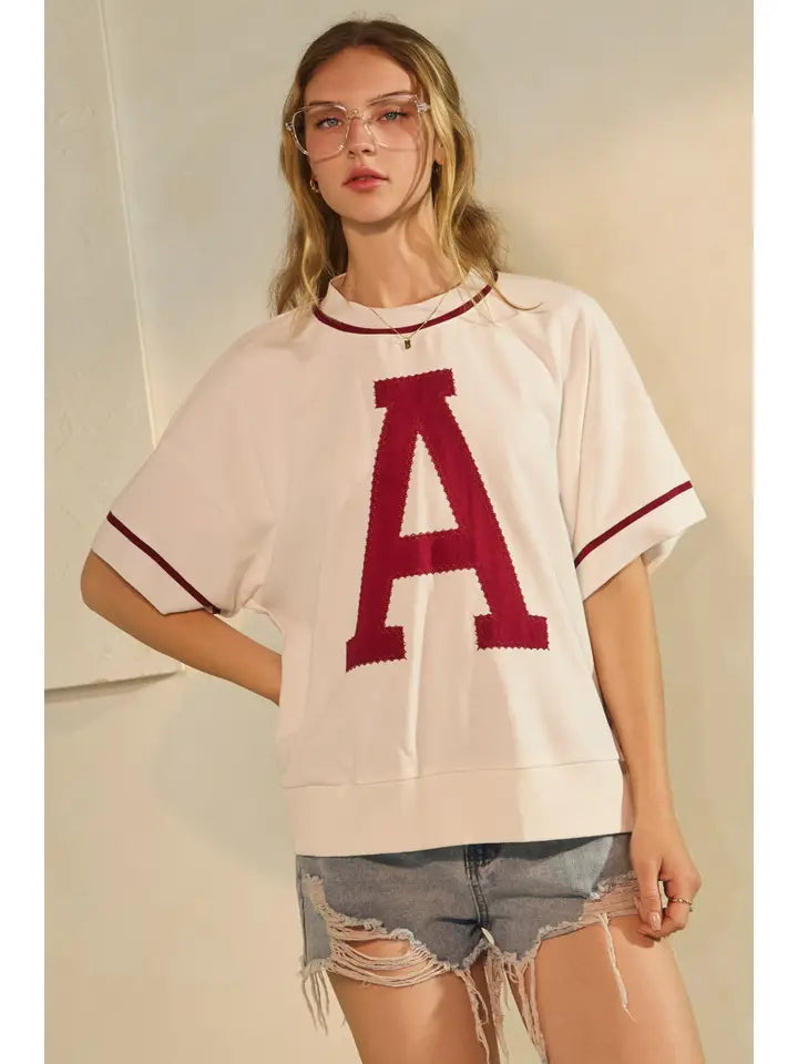Oversized Game Day Short-Sleeve Sweatshirt