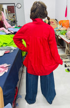 Load image into Gallery viewer, HC - Love Me Some Back Pleated Point Collar Shirt- Hurssy Red
