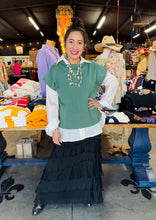 Load image into Gallery viewer, Karamel Collection - Black Silk Ruffle Skirt Fall Colors Skirt
