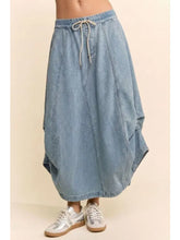 Load image into Gallery viewer, Davi &amp; Dani - Washed Denim Parachute Skirt
