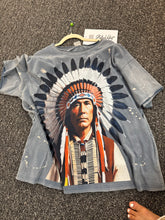 Load image into Gallery viewer, Bluevelvet - NATIVE AMERICAN PRINT WASHED TEE PREOER Ship 10/15
