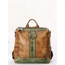Load image into Gallery viewer, HCB - Casual Travel Color Matching Leather Backpack
