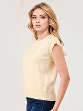 Load image into Gallery viewer, Pixi + Ivy - Cap Sleeve Essential Layering Sweater Top Ivory
