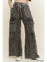 Load image into Gallery viewer, J. Her - Mineralwash Multi Pockets Wide Leg Terry Pants
