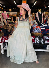 Load image into Gallery viewer, A Rare Bird - Turquoise Tea Stained Lace Dress
