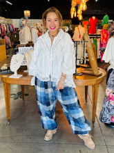 Load image into Gallery viewer, Indi And Sai - Blue Plaid Balloon Pant
