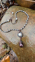 Load image into Gallery viewer, HC - The Love Sun Black/White  Pearls Necklace 16"-24"
