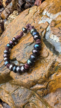 Load image into Gallery viewer, HC - Love All Around Black Pearls Bracelet 12mm
