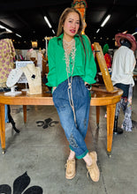 Load image into Gallery viewer, HCB - Relaxed Fit Vintage Striped Patchwork Denim Harem Pants
