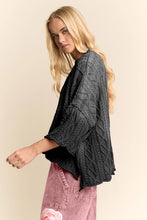 Load image into Gallery viewer, Davi &amp; Dani - Long Sleeve Sweater Cable Knit Pattern Black
