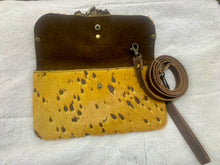 Load image into Gallery viewer, A Rare Bird - Clutch Crossbody- Mustard and Teal Leopard
