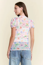 Load image into Gallery viewer, J.nna - Multi Print Mesh Short Sleeve Top
