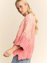 Load image into Gallery viewer, Davi &amp; Dani - Davi &amp; Dani - Long Sleeve Sweater Cable Knit Pattern Coral
