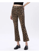 Load image into Gallery viewer, Vervet - High Rise Leopard Print Kick Flare Jeans
