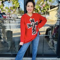 HC - Becky Leopard  Cross Patchwork Tunic