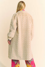 Load image into Gallery viewer, Single Breasted Fuzzy Fur Rib Pattern Long Coat
