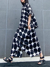 Load image into Gallery viewer, HCB - Buttoned Polka Elasticity Pockets Harem Pants Set
