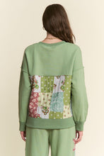 Load image into Gallery viewer, J.NNA - Sage Multi Patchwork Color Block Sweater Top

