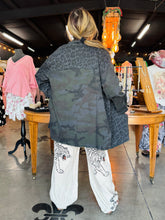 Load image into Gallery viewer, I Love Linen - Shacket Charcoal Camo Leopard Print
