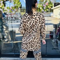 Load image into Gallery viewer, HC _ RoRo  Basic Pant Leopard/Stripe - Navy
