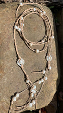 Load image into Gallery viewer, HC - Love You Long Time White Pearls Necklace 90"
