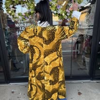 Load image into Gallery viewer, HC - Sassy Long Velvet Duster - Gold
