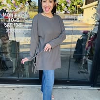 Load image into Gallery viewer, HC -Gray  Bow Tie Everyday Top
