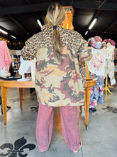 Load image into Gallery viewer, I Love Linen - Shacket Tan Camo Leopard Print
