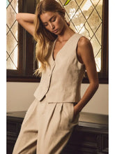 Load image into Gallery viewer, Oddi - Striped Natural Textured V-Neck Vest
