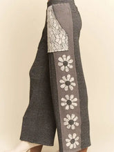 Load image into Gallery viewer, Davi &amp; Dani - Milli  Mix Matched Flower Patch Sweatpants - Charcoal
