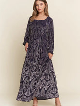 Load image into Gallery viewer, J.NNA - Floral Pattern Burn-Out Maxi Dress
