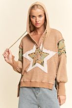 Load image into Gallery viewer, Davi &amp; Dani - Soft Waffle Knit Flower Patchwork Hoodie Top - Star
