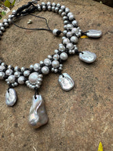 Load image into Gallery viewer, HC - HC - She Is The Queen Silver  Pearls Necklace OOAK
