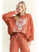 Load image into Gallery viewer, J. Her - Mineral Washed Free Spirit Graphic sweatshirt
