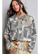 Load image into Gallery viewer, Pol - Patch Elastic Waistband Adjustable Button Woven jacket
