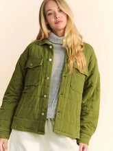 Load image into Gallery viewer, Davi &amp; Dani - Olive Mineral Pocket Button Front Shacket Shirt Jacket
