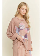 Load image into Gallery viewer, j. Her - Mineral Washed Patch Daisy Longsleeeve Sweatshirt
